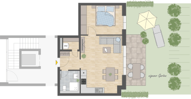 Grundriss Gartenwohnung